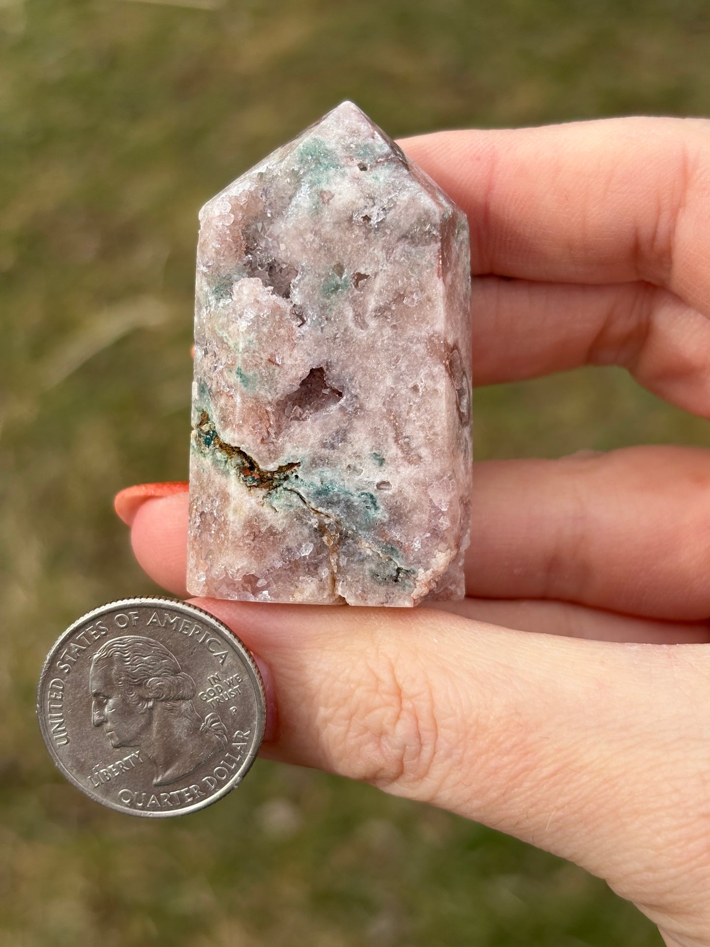 Druzy Pink Amethyst Tower S