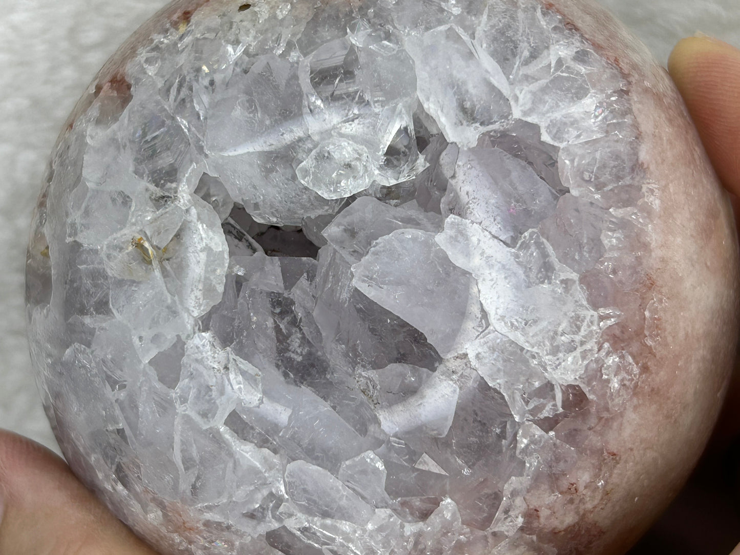 XL Brazilian Druzy Pink Amethyst Sphere