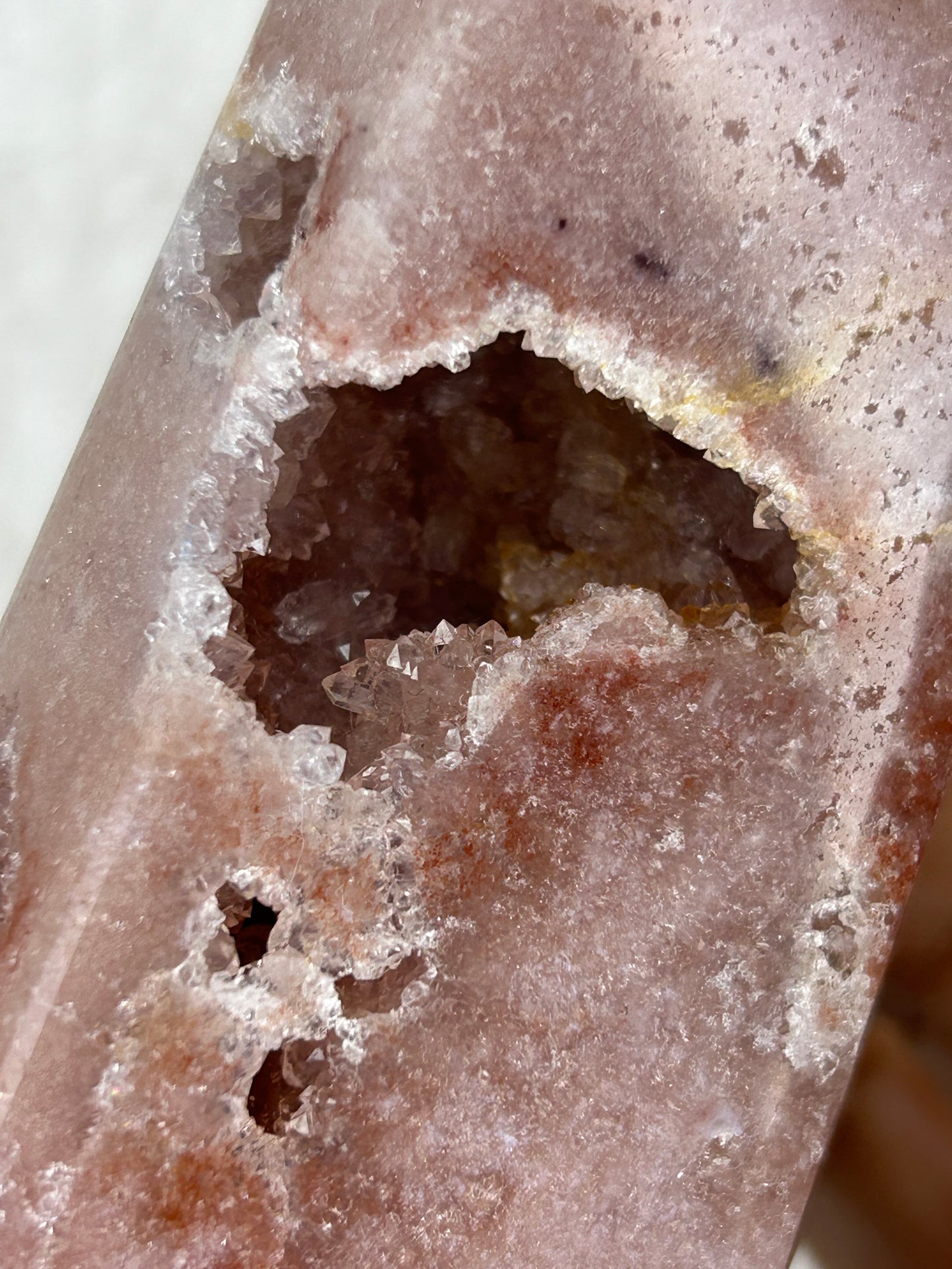 Druzy pink amethyst tower B