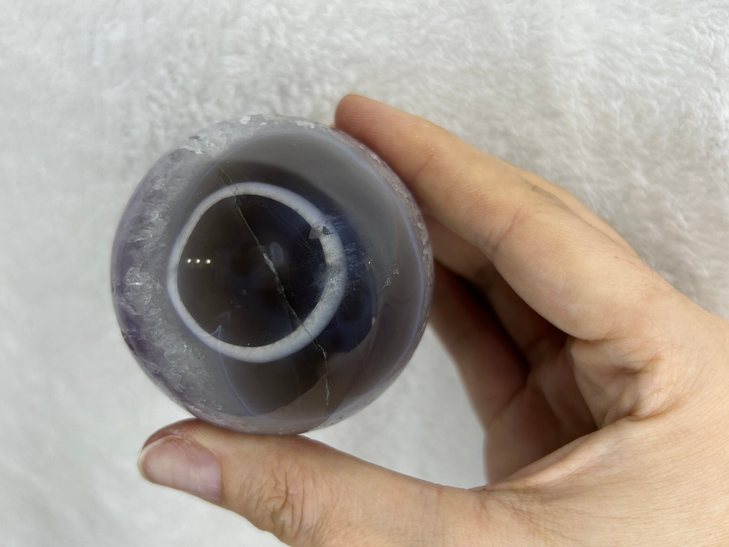 Brazilian Druzy Amethyst Agate Sphere D