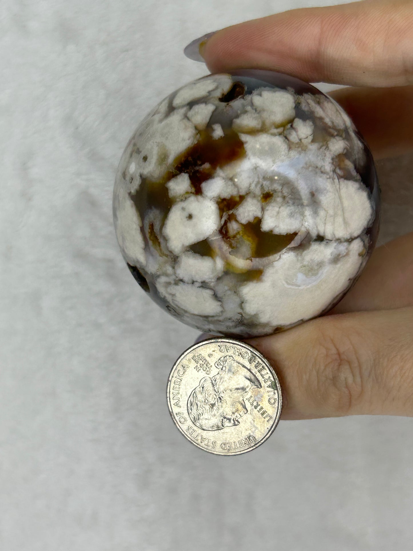 Banded Black Flower Agate Sphere F