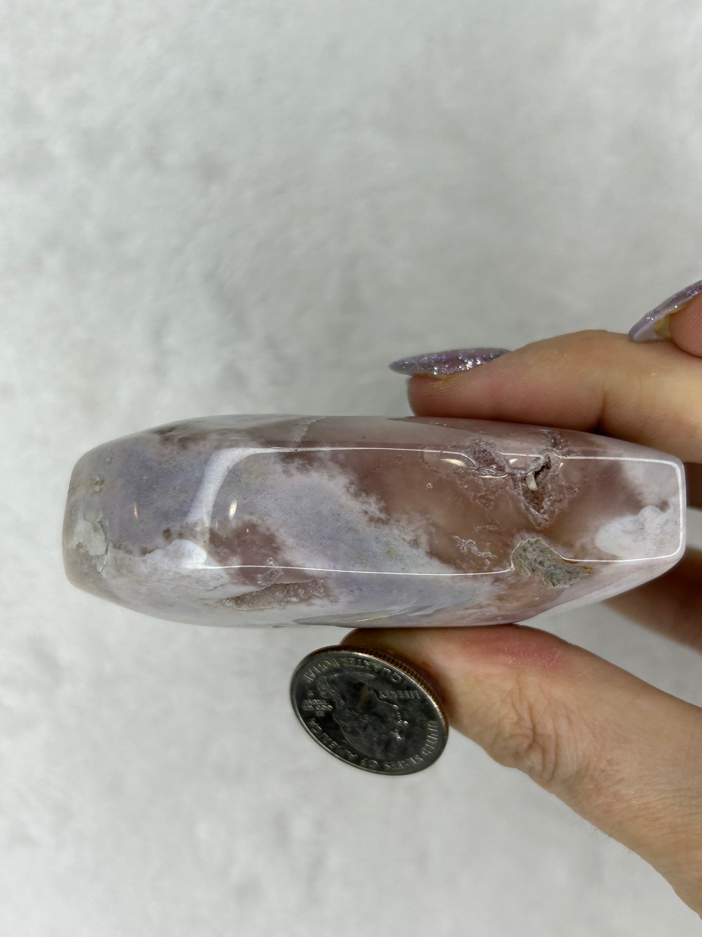 Chunky pink amethyst heart K