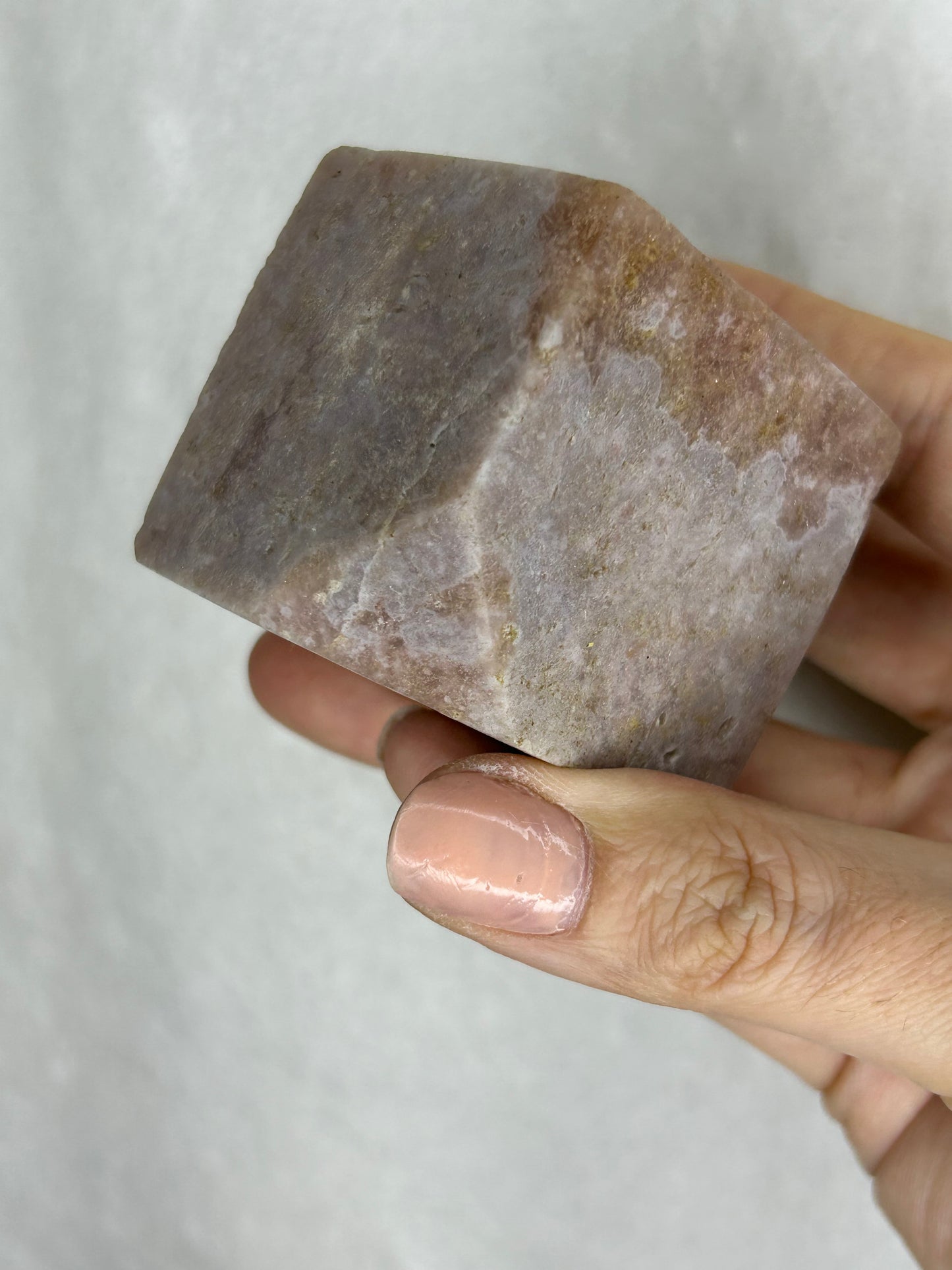 Pink Amethyst floating cube A