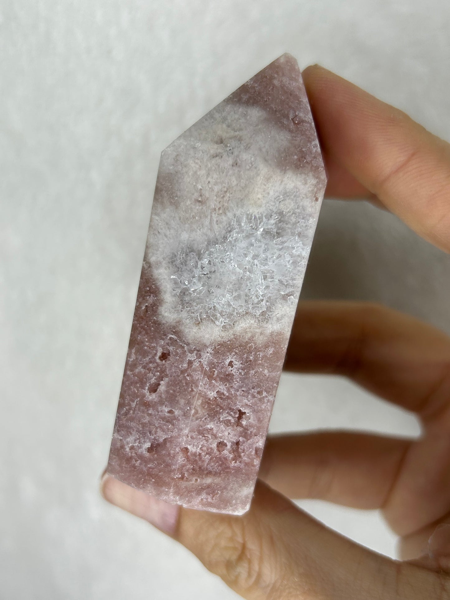 Chunky Druzy Pink Amethyst Tower