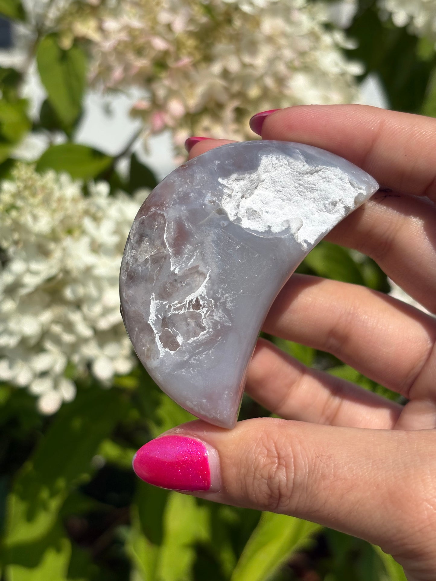 Druzy pink amethyst moon