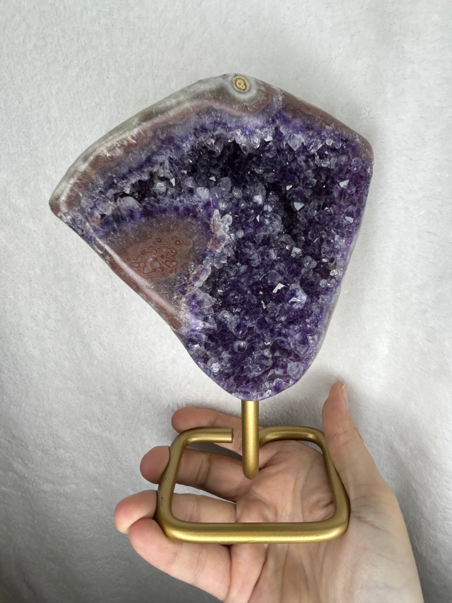 HQ ๐XTRA๐ Juicy Pink Amethyst Slab on Stand
