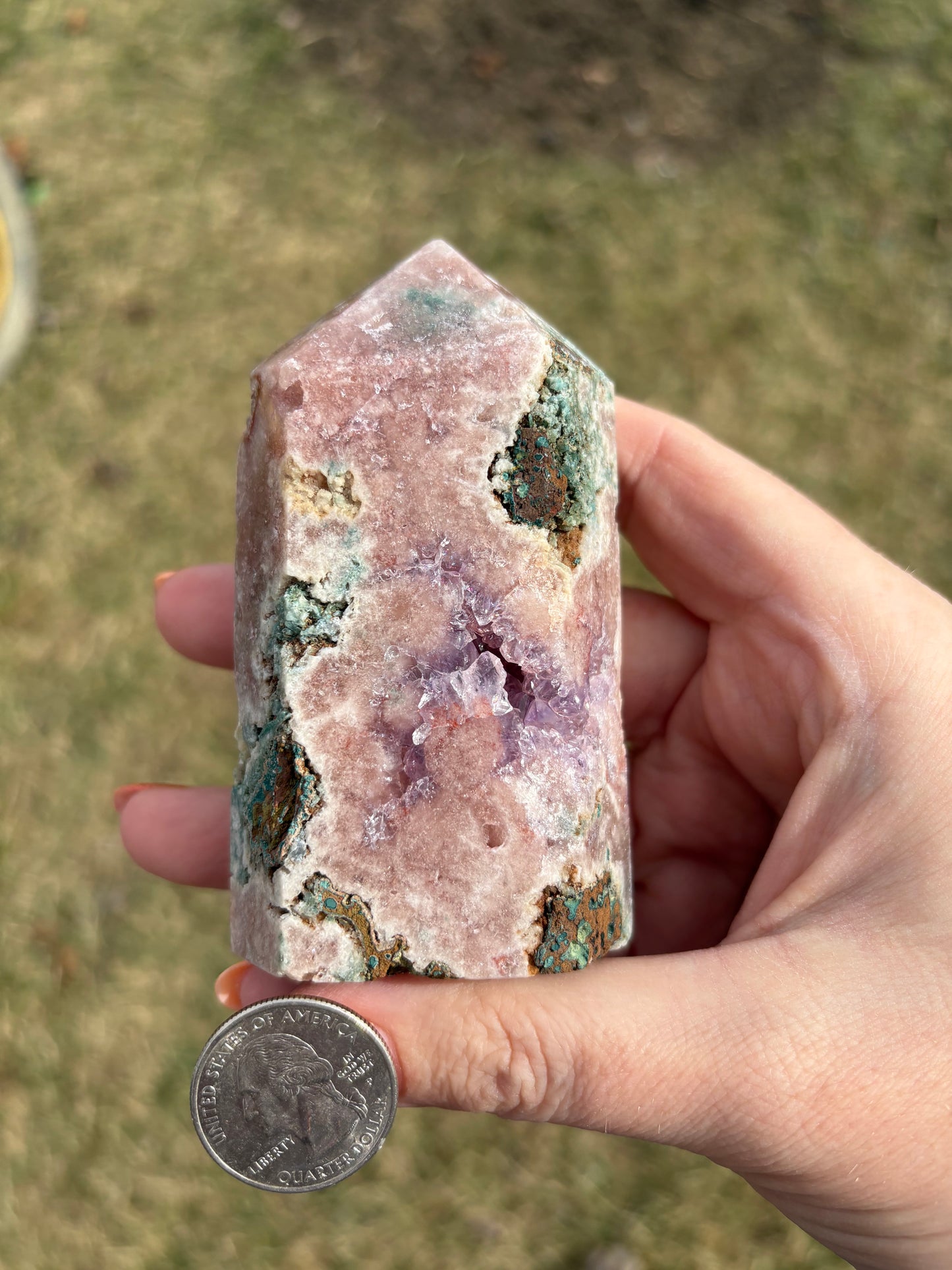 Druzy Pink Amethyst Tower B