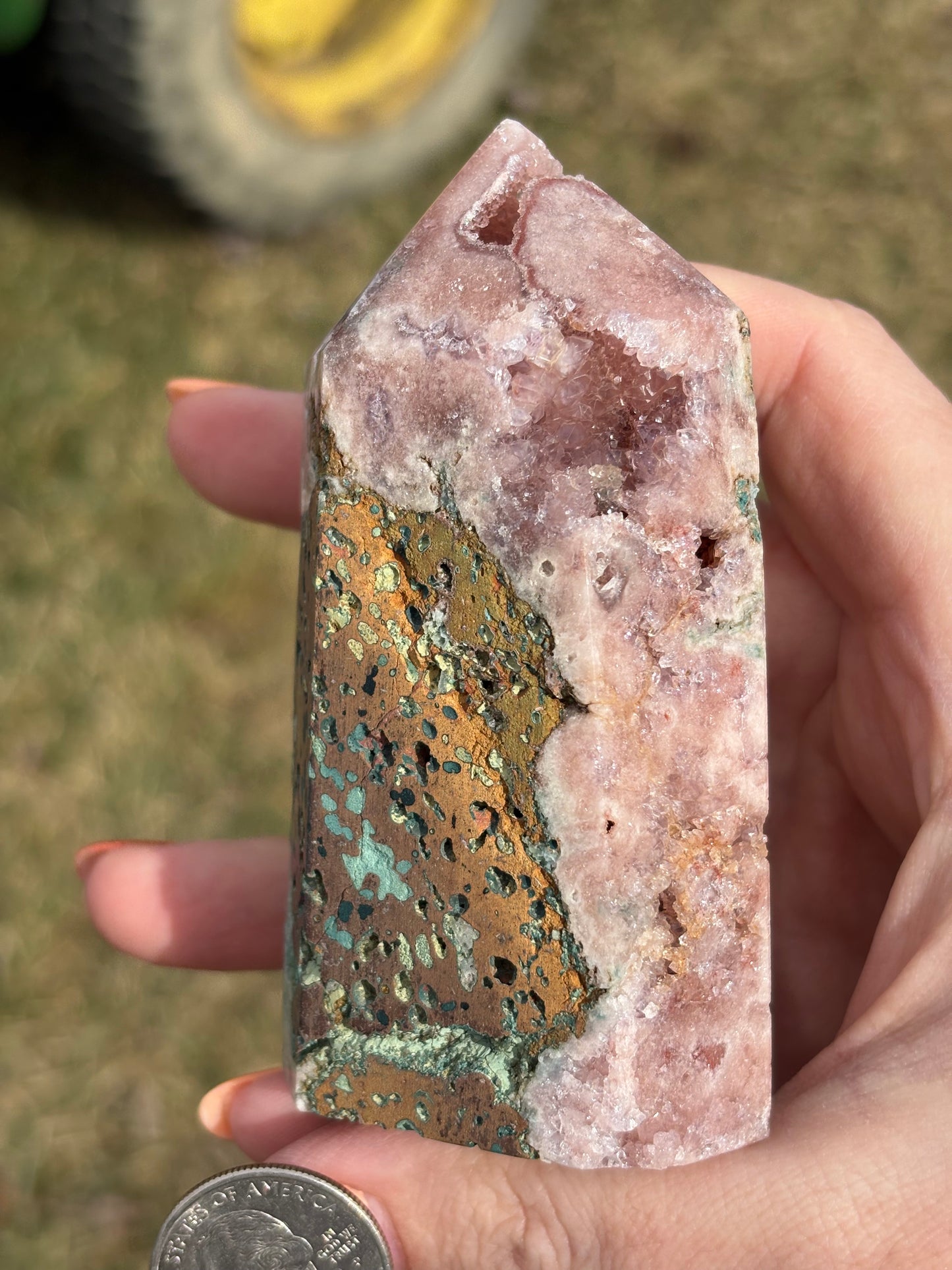 Druzy Pink Amethyst Tower A