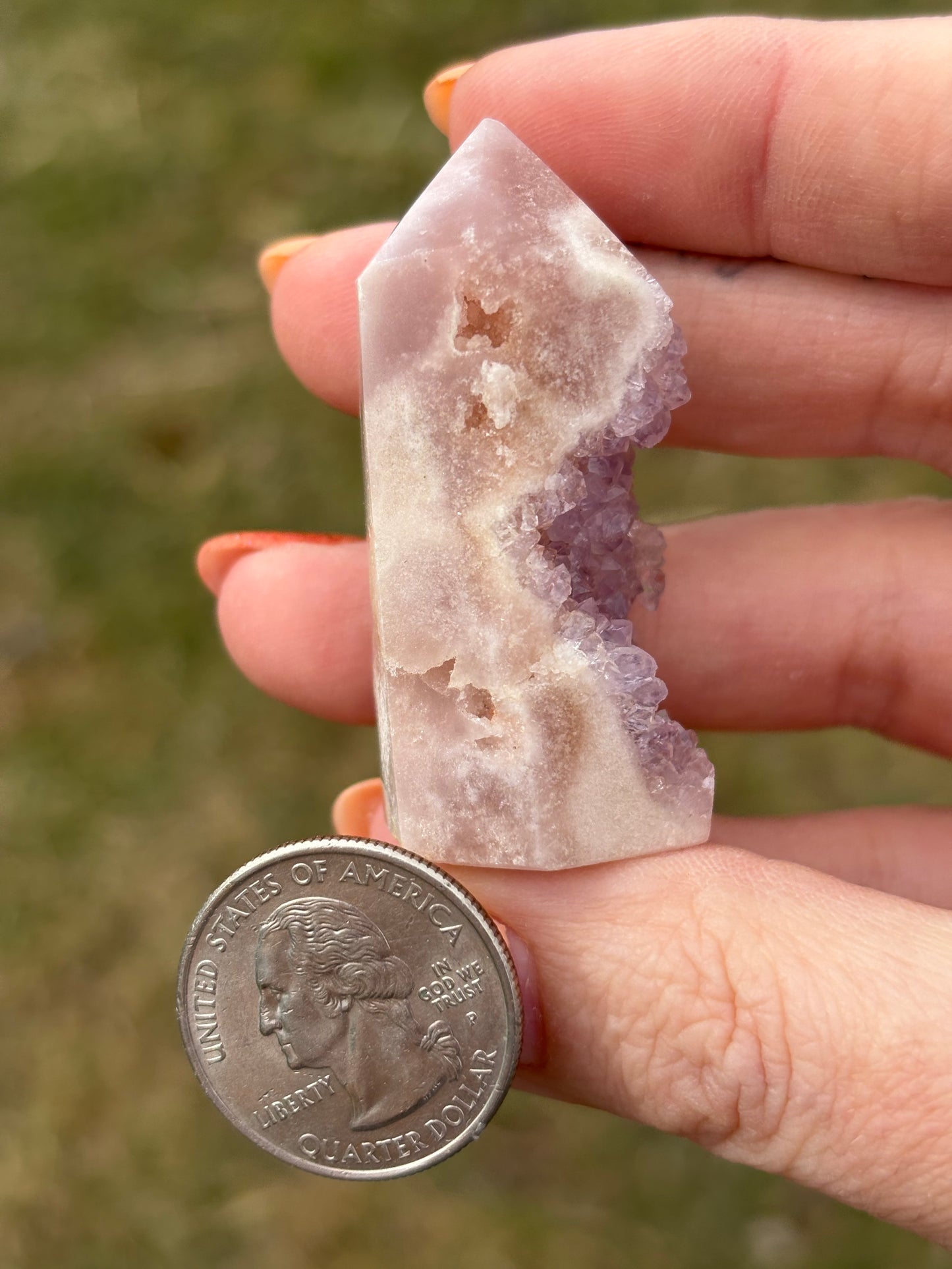 Druzy Pink Amethyst Tower AI