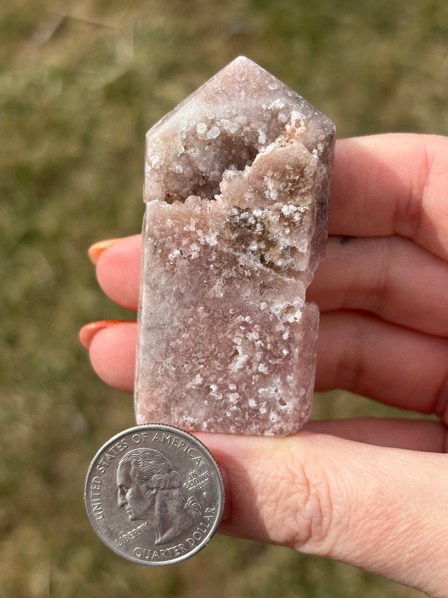 Druzy Pink Amethyst Tower L