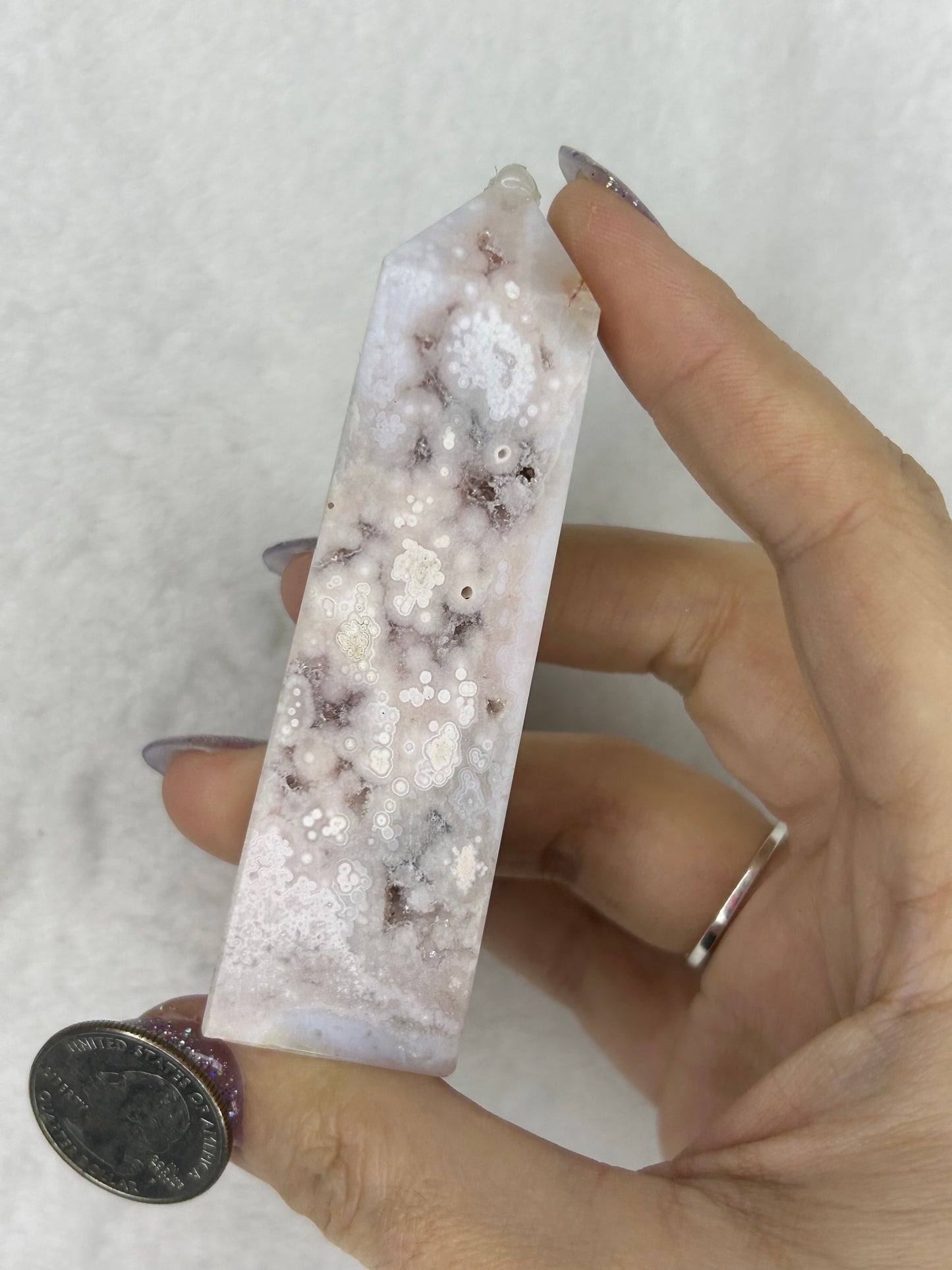 Pink Flower Agate Tower B