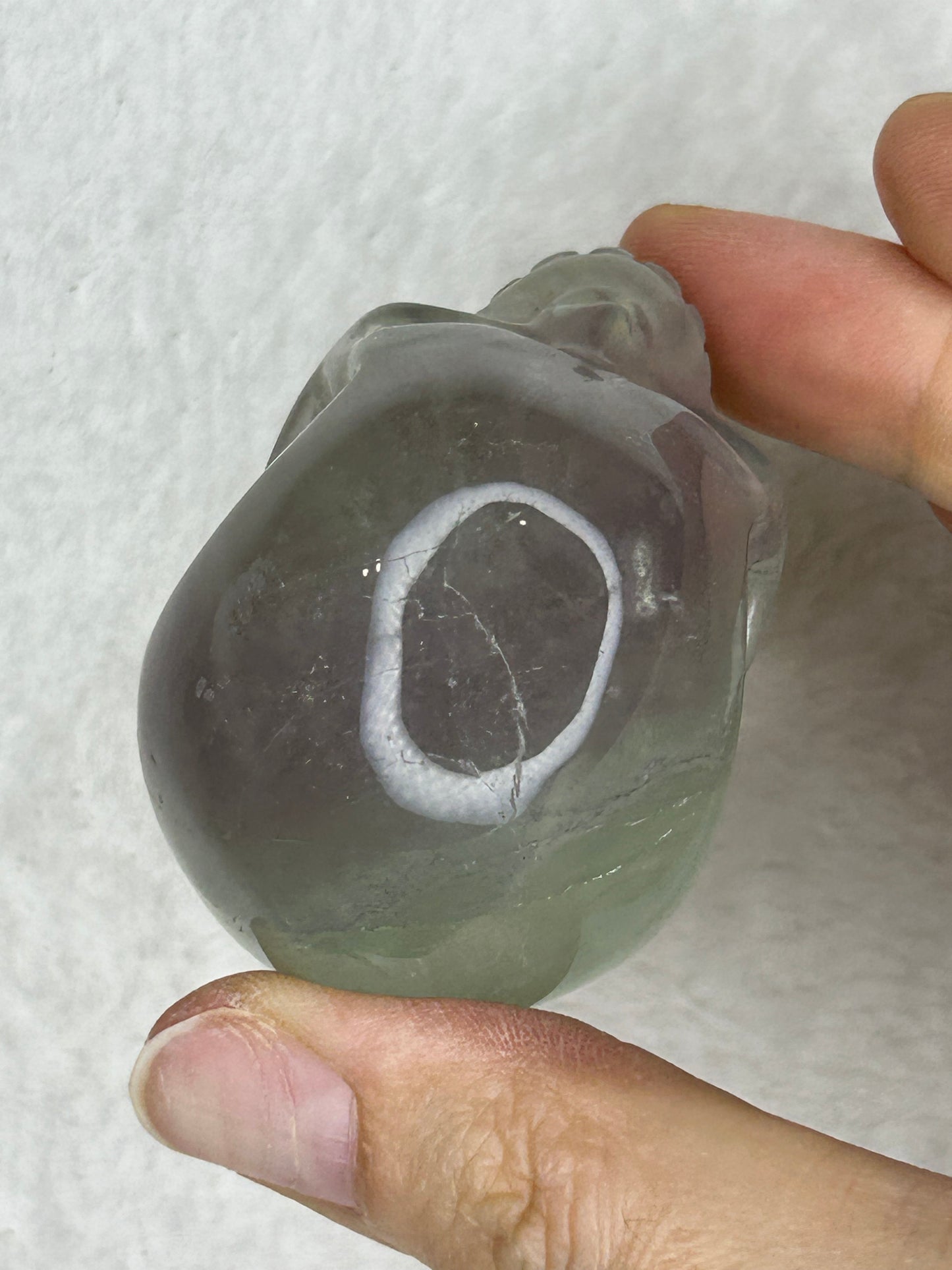 Yttrium Fluorite Skull Carving