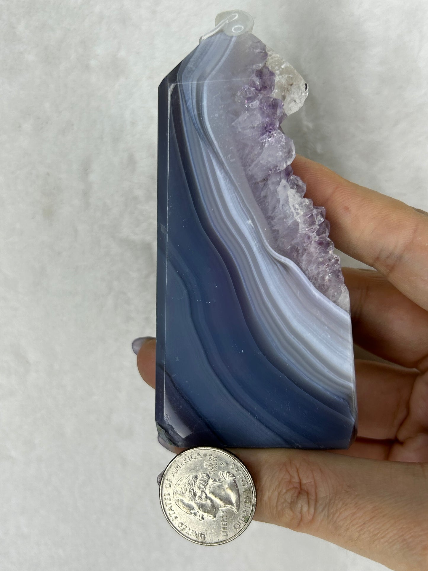 Amethyst Agate Tower w/ calcite