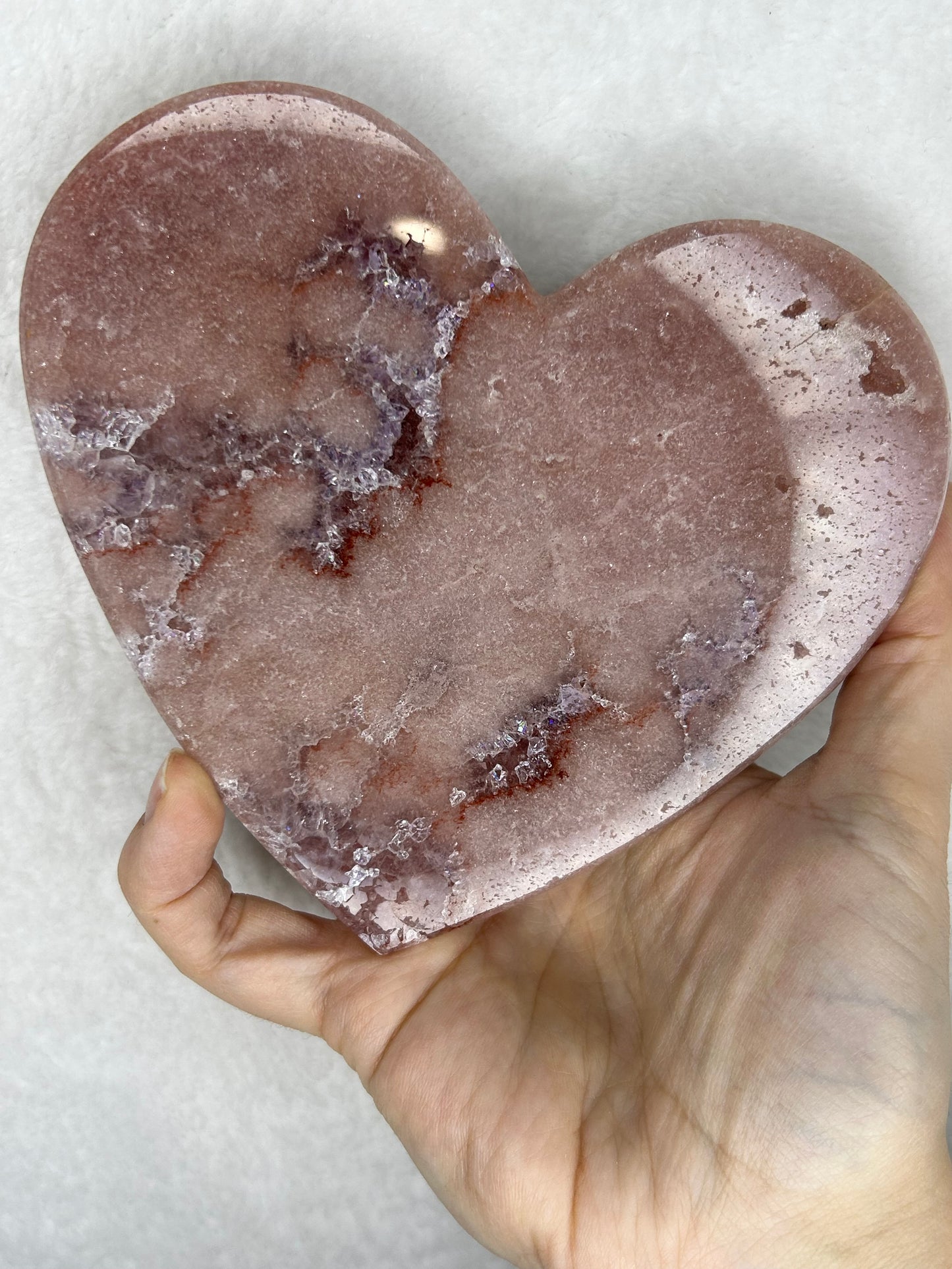Pink Amethyst Heart w/ Stand E