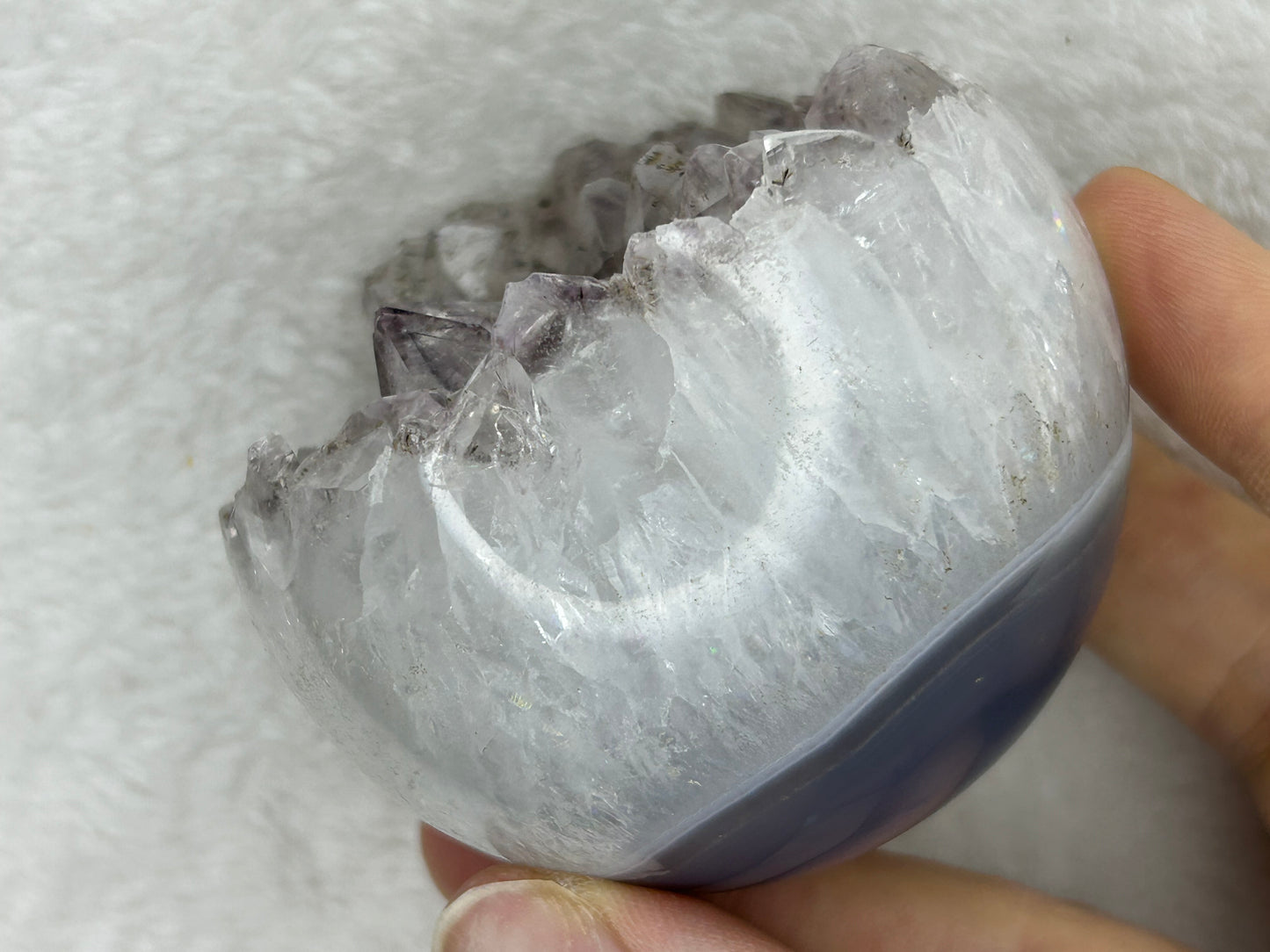 Brazilian Druzy Amethyst Agate Sphere B