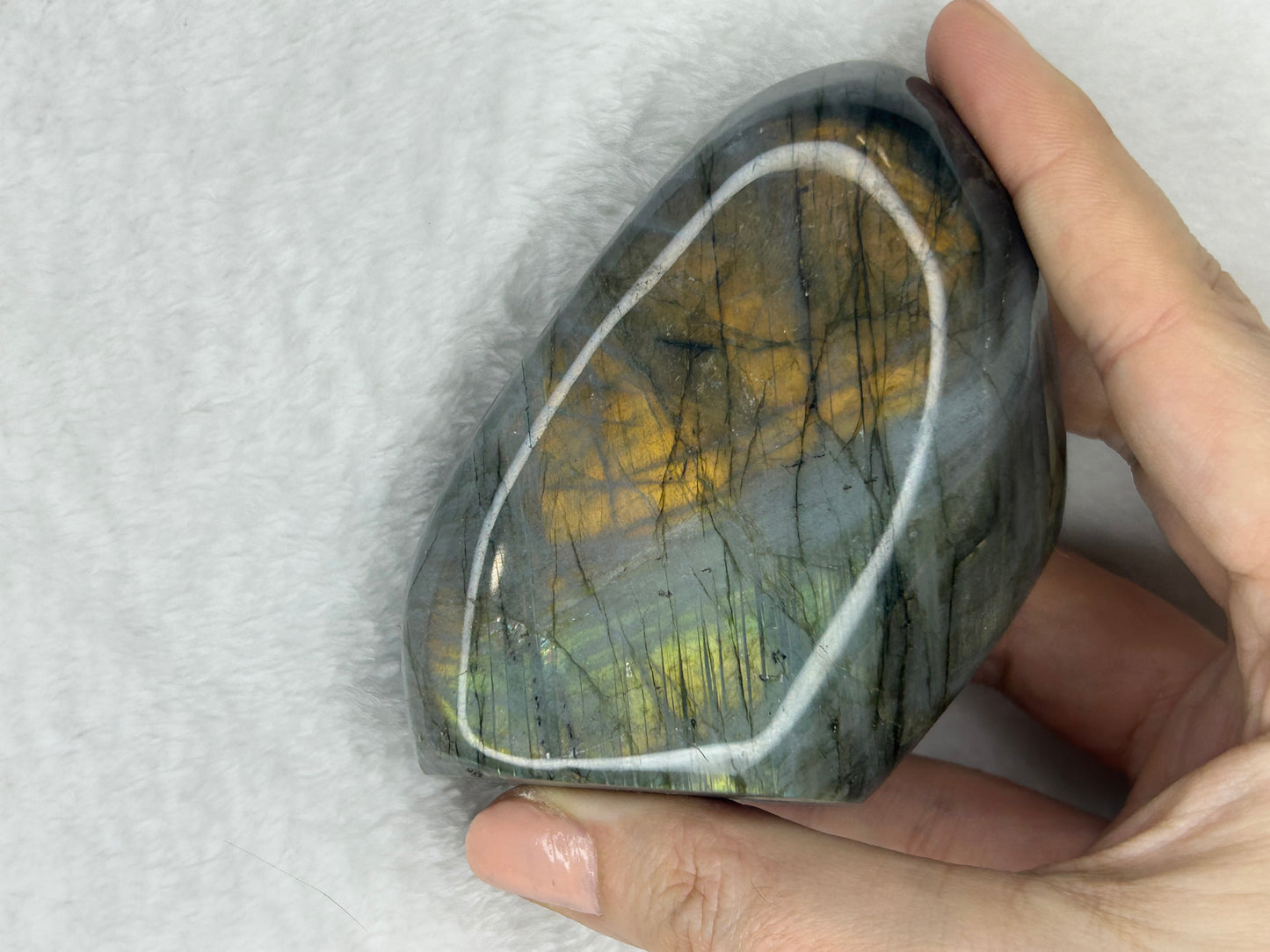 Rainbow/sunset flash labradorite freeform E