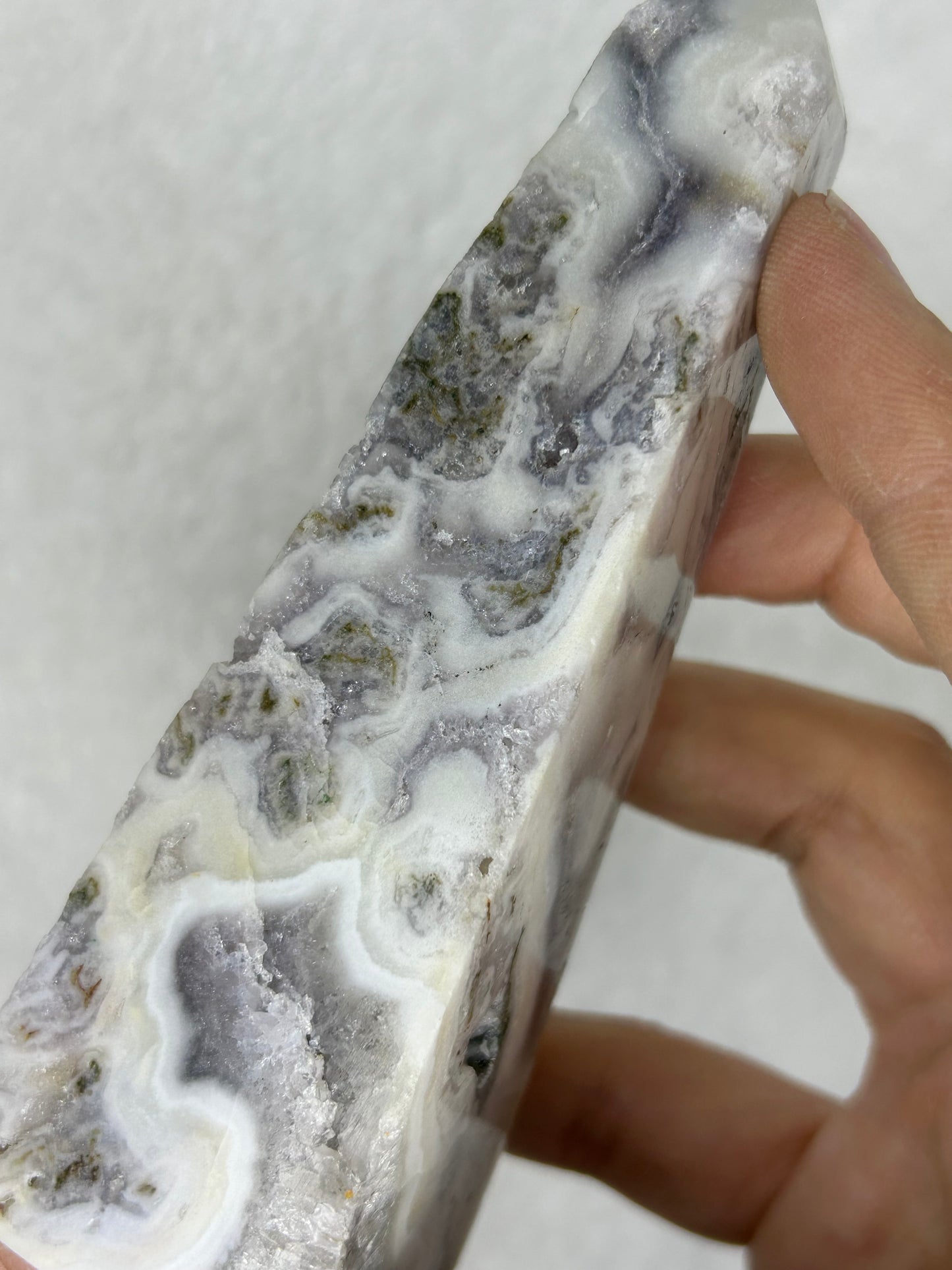 Unique Pink Amethyst Obelisk w/ moss inclusions