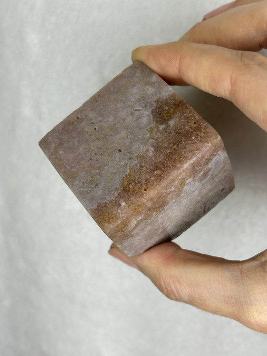 Pink Amethyst floating cube A