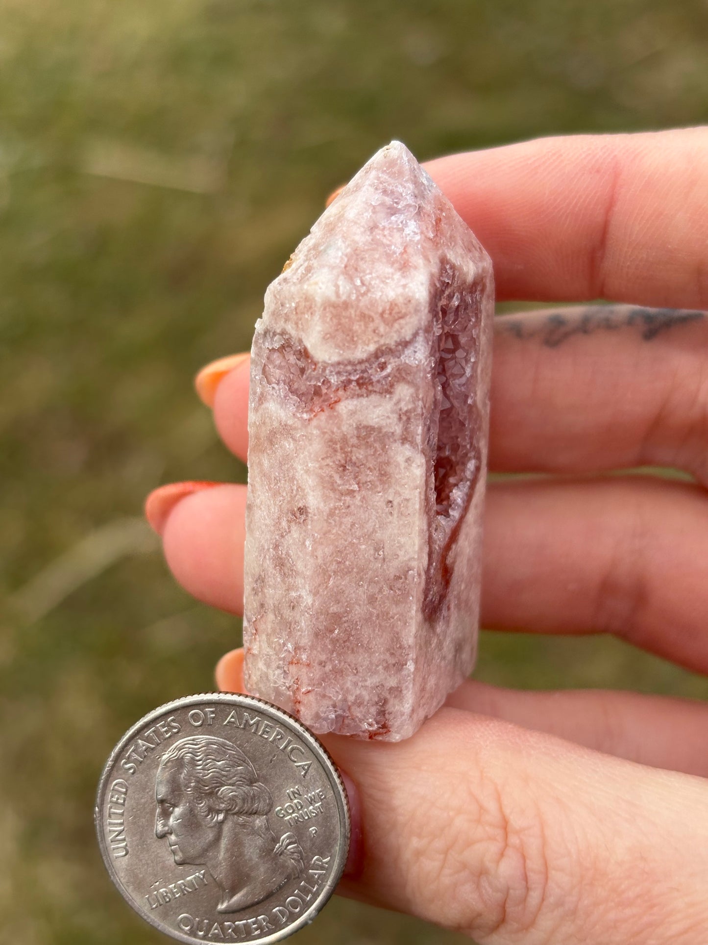 Druzy Pink Amethyst Tower AB