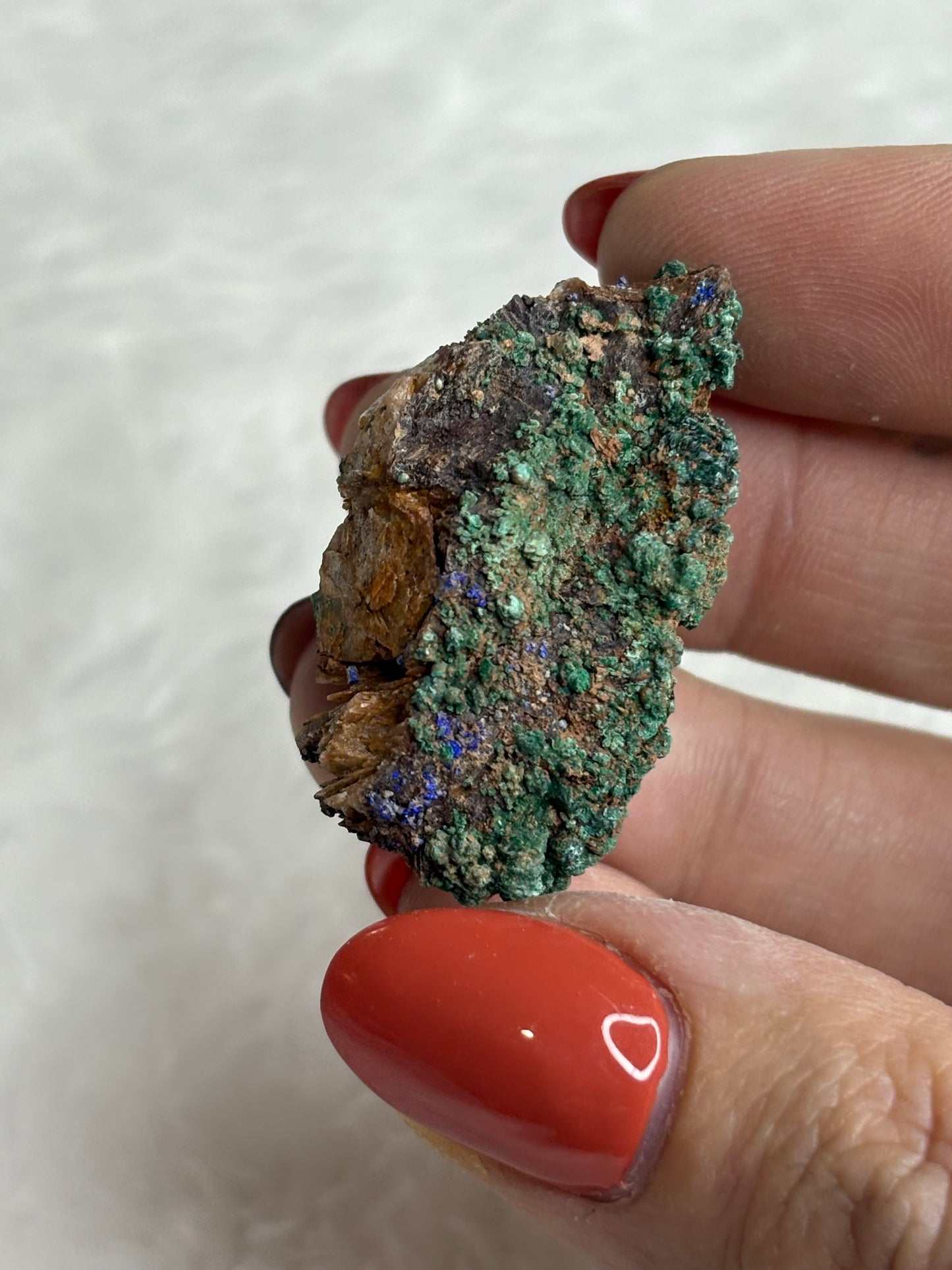 Malachite & azurite on barite