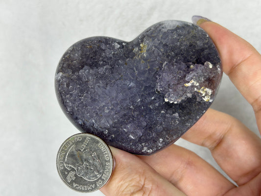 💖💖Deep purple galaxy amethyst heart