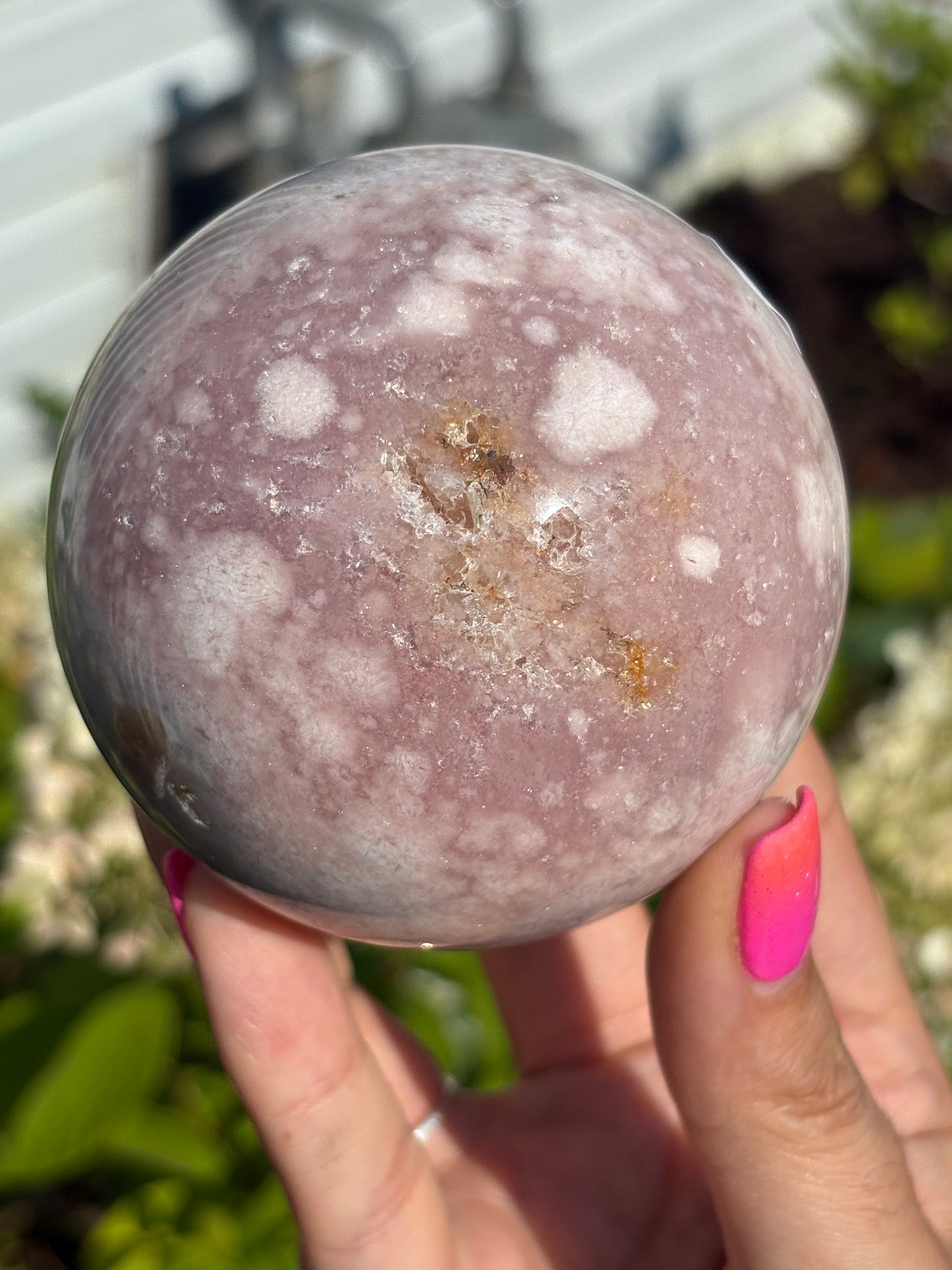 Pink amethyst sphere
