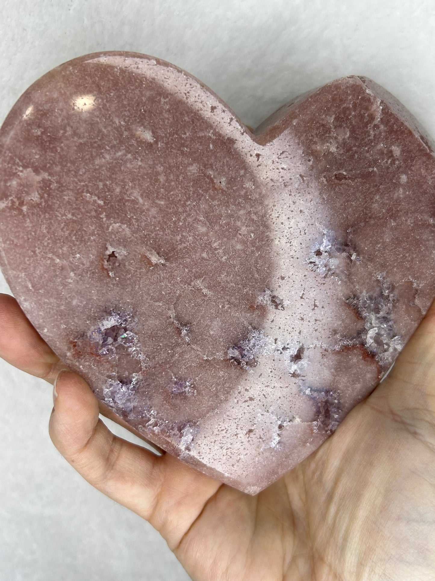 Pink Amethyst Heart w/ Stand E