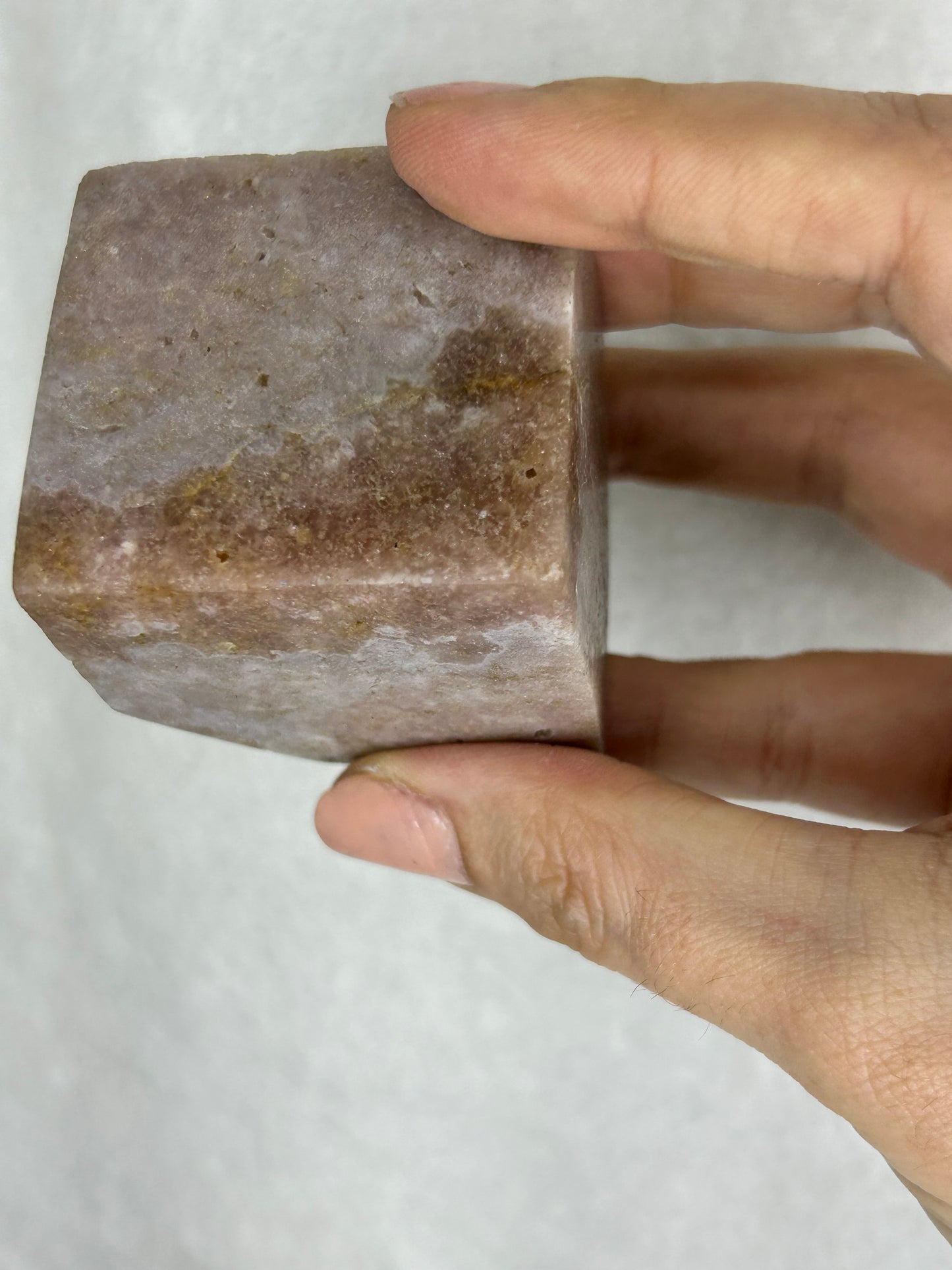 Pink Amethyst floating cube A