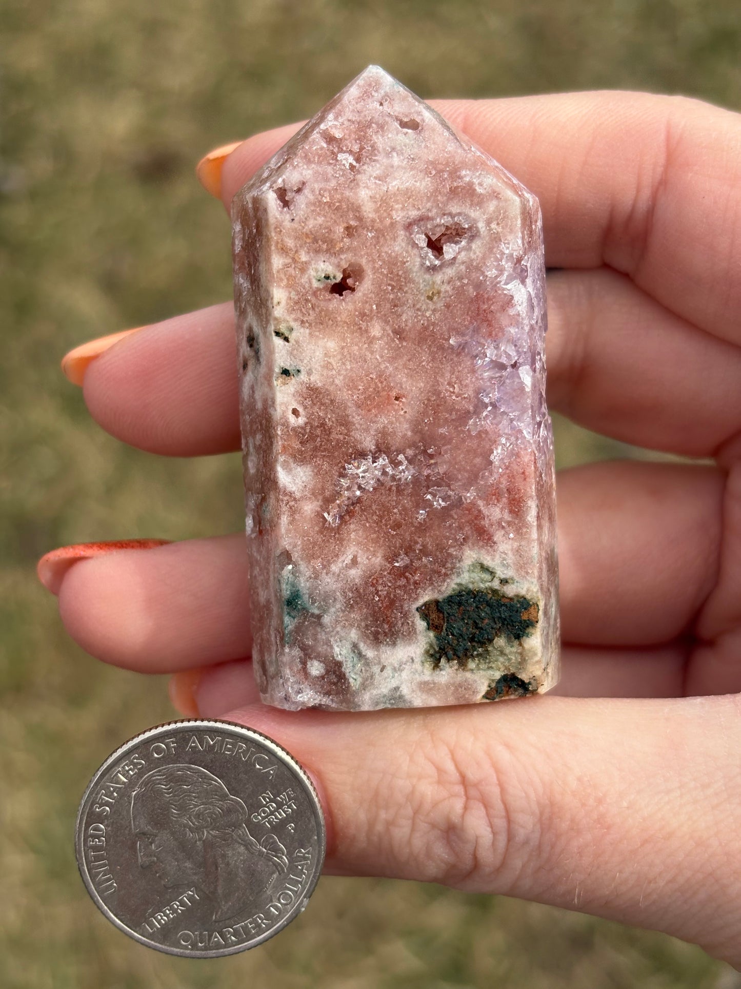 Druzy Pink Amethyst Tower K