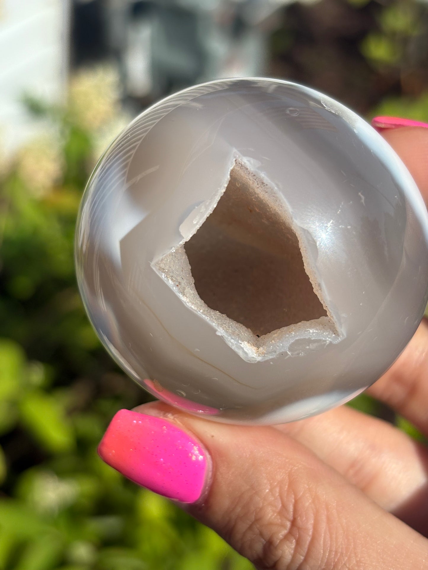 Druzy orca agate sphere