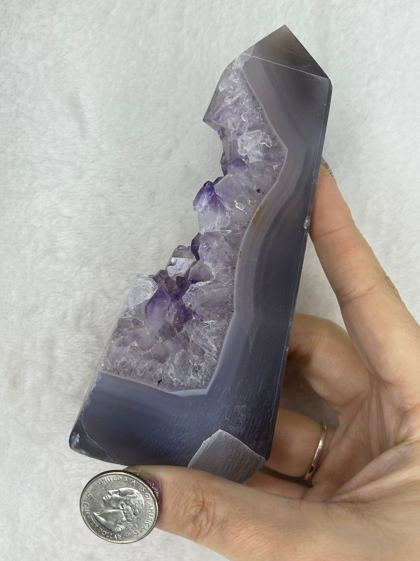 Druzy Amethyst Agate Flat Tower C