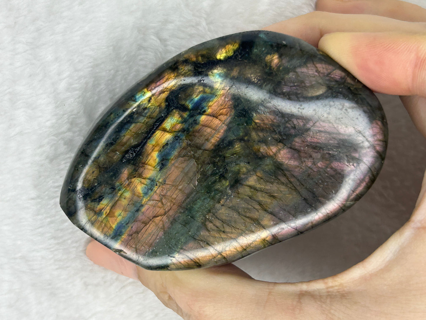 Rainbow/Sunset flash labradorite freeform C