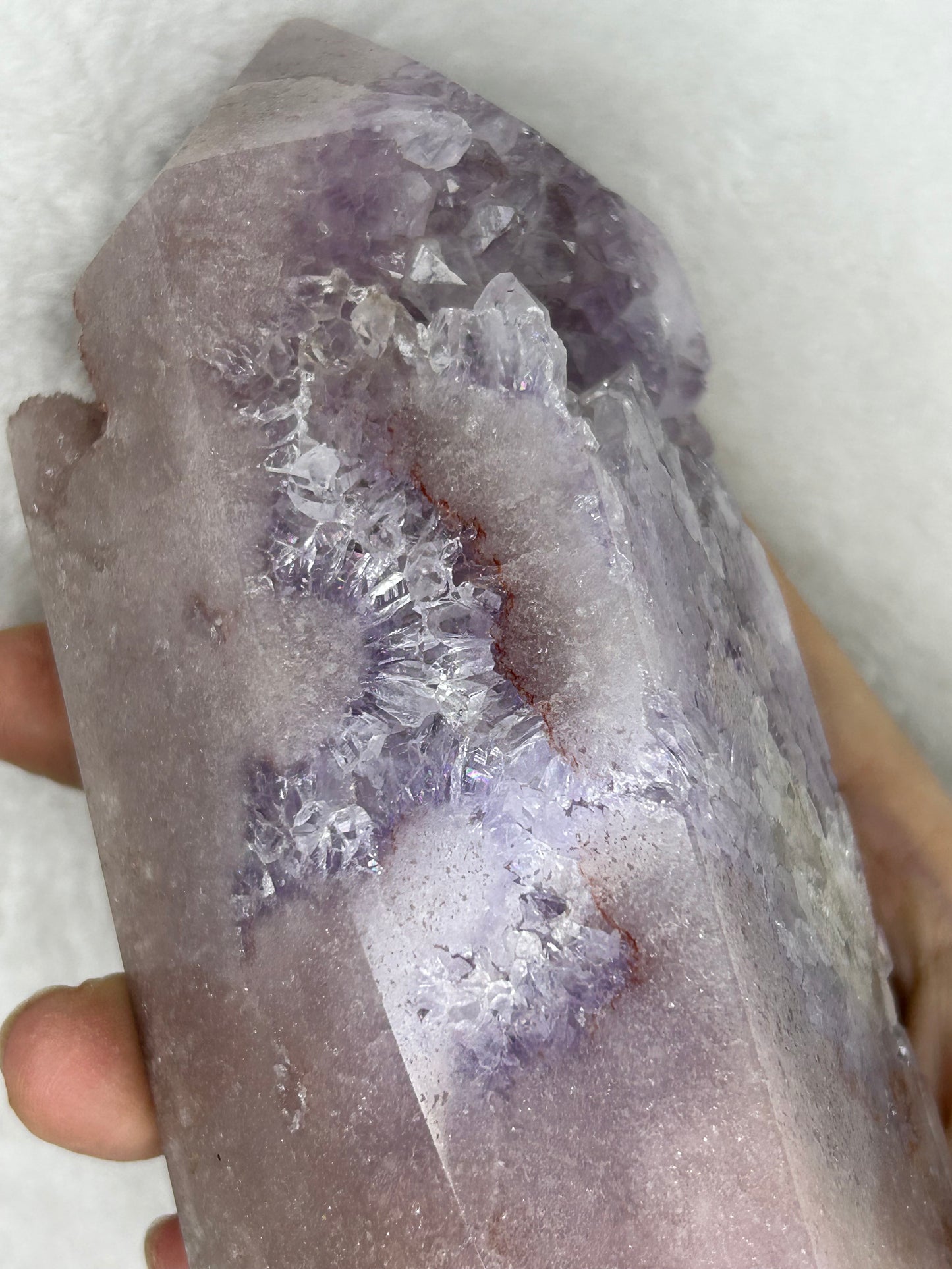 XL Druzy Pink Amethyst Statement Tower