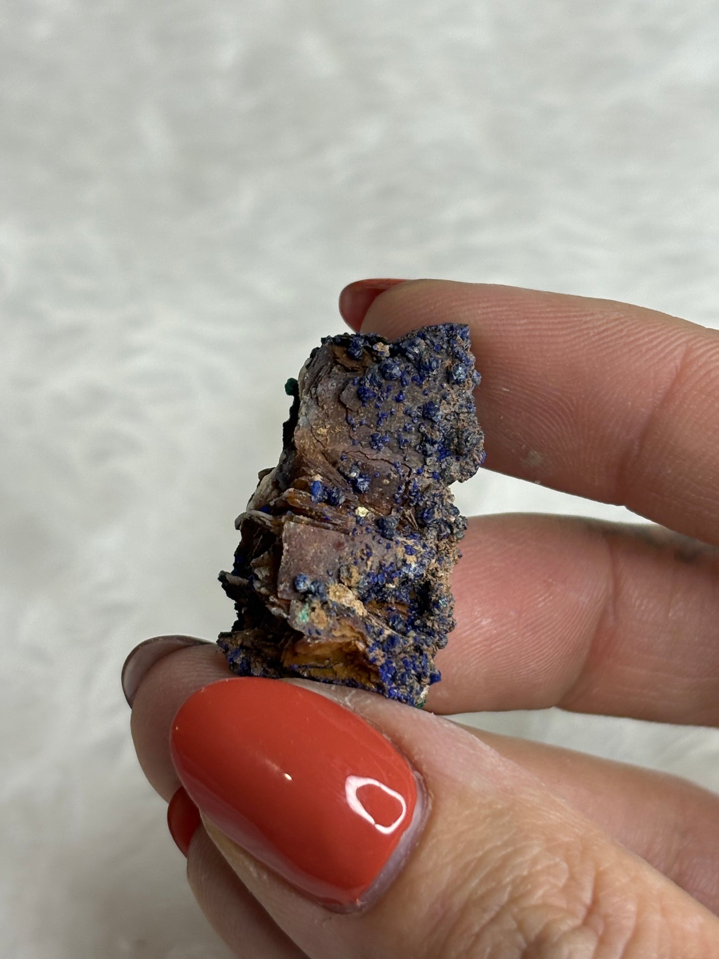 Malachite/azurite on barite