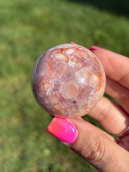 Pink amethyst sphere from Brazil