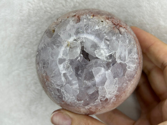 XL Brazilian Druzy Pink Amethyst Sphere