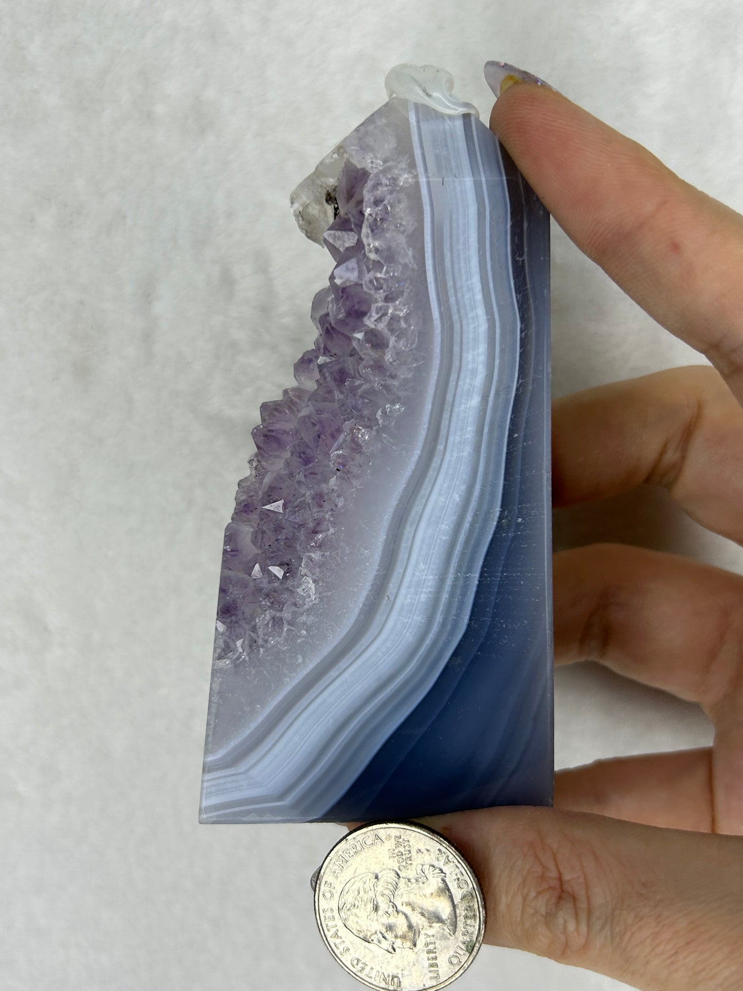 Amethyst Agate Tower w/ calcite