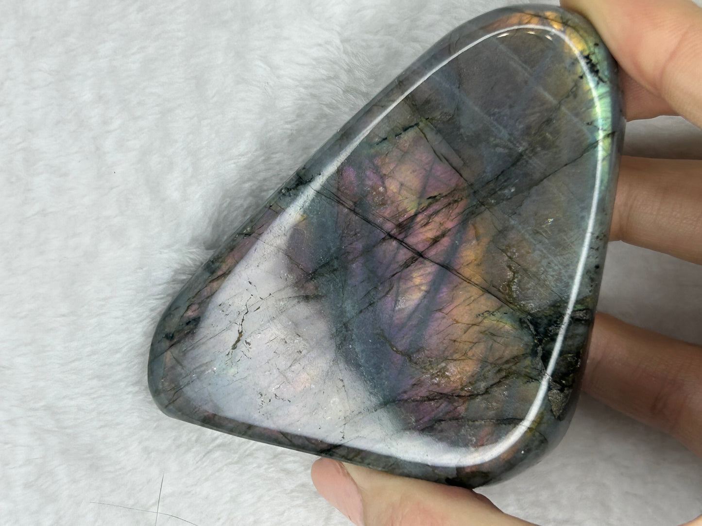 Purple/rainbow flash labradorite Freeform B