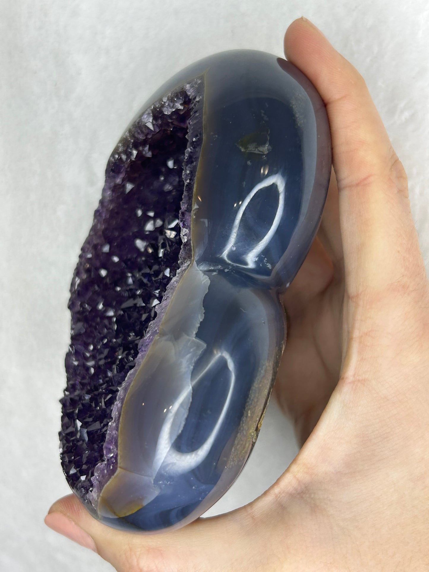💖💖Uruguayan HQ Agate/amethyst cluster heart C