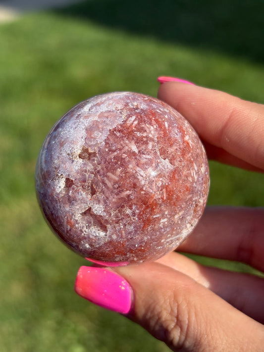 Pink amethyst sphere from Brazil
