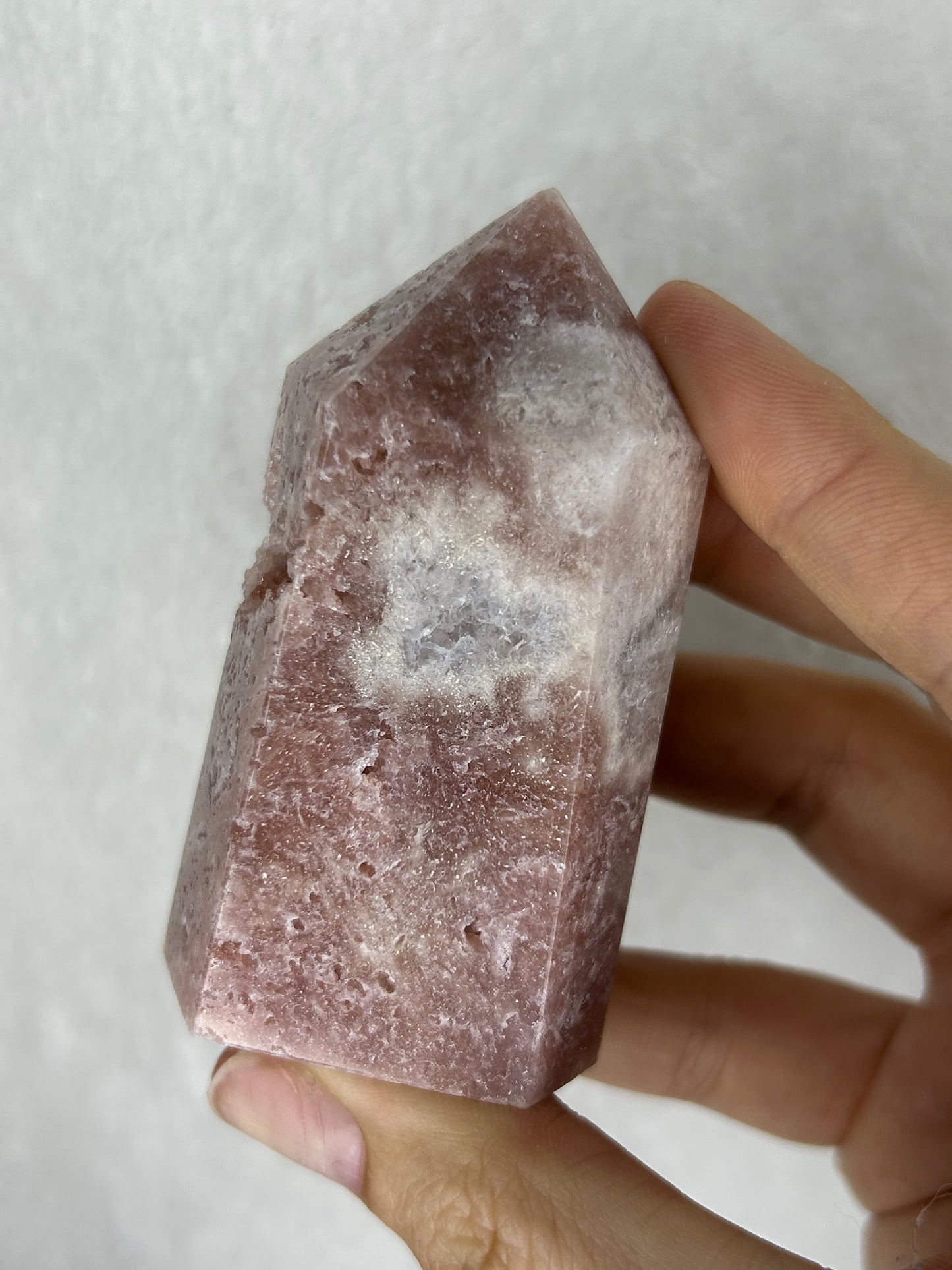 Chunky Druzy Pink Amethyst Tower