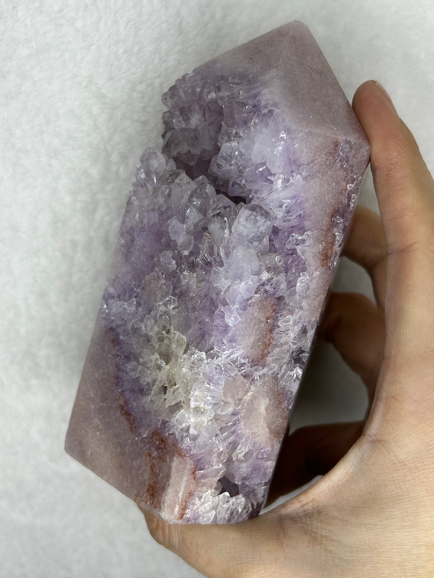XL Druzy Pink Amethyst Statement Tower