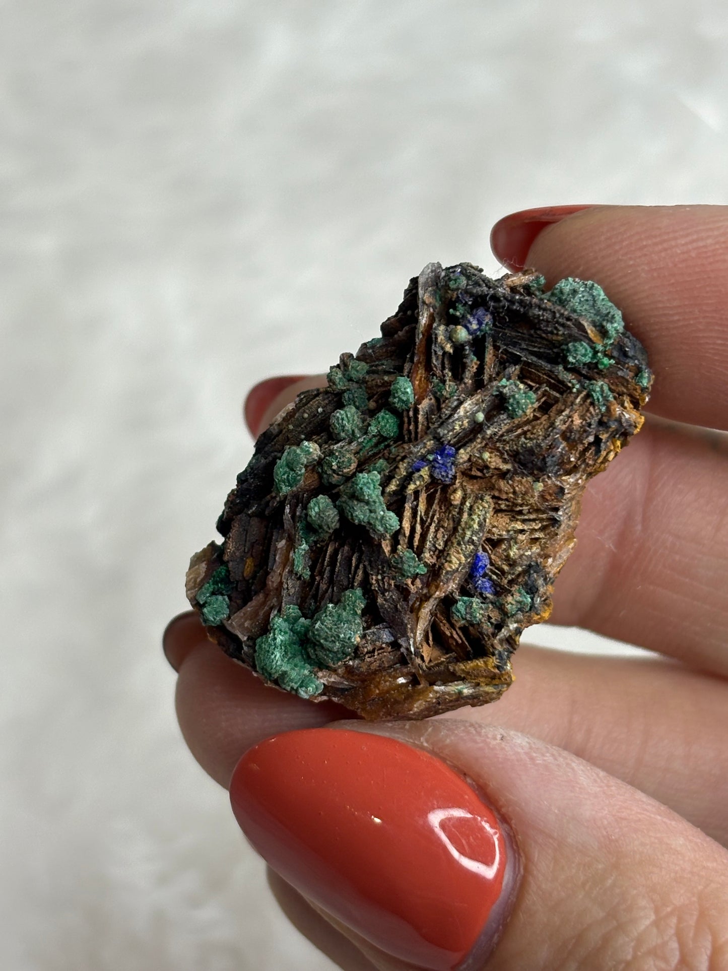 Malachite & azurite on barite