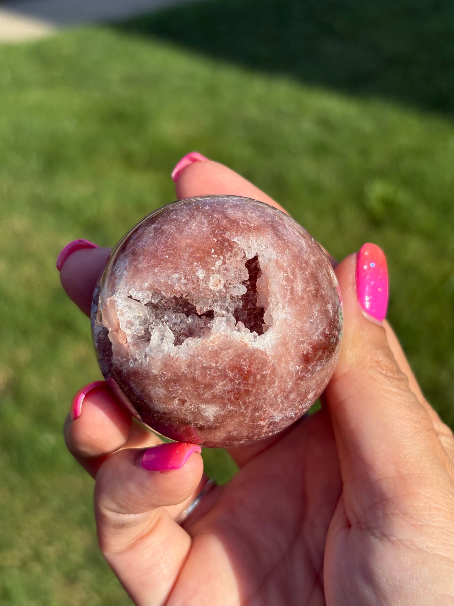 Juicy pink amethyst sphere