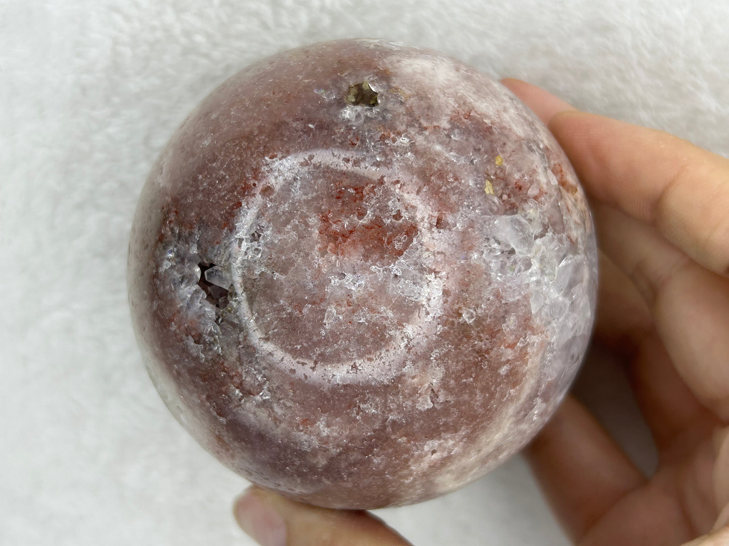 XL Brazilian Druzy Pink Amethyst Sphere