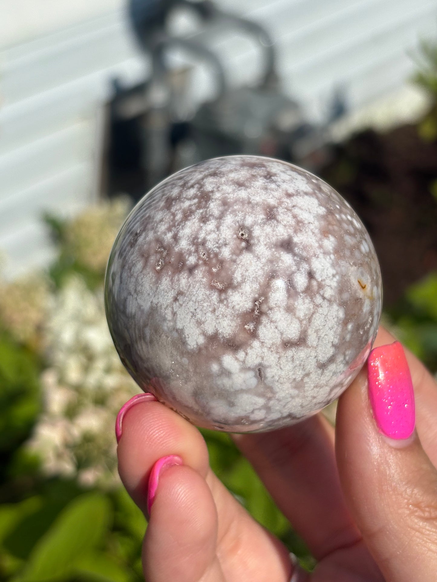 Pink amethyst sphere