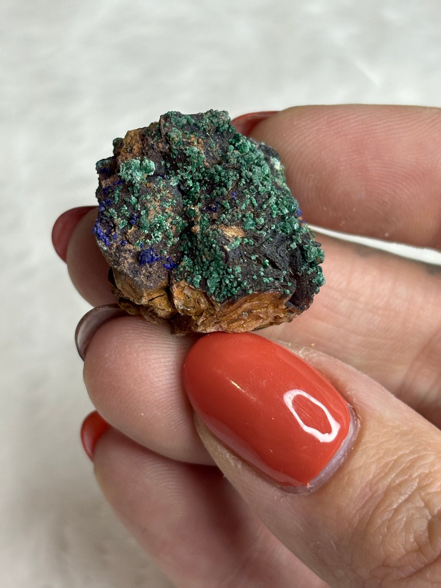 Malachite & azurite on barite