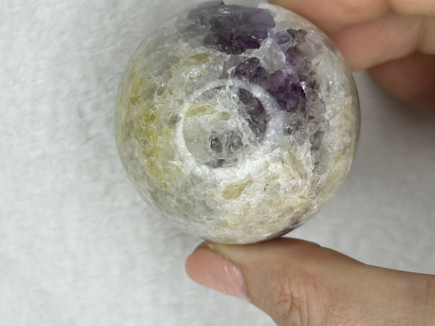 Druzy Amethyst, pink calcite & Druzy agate sphere B