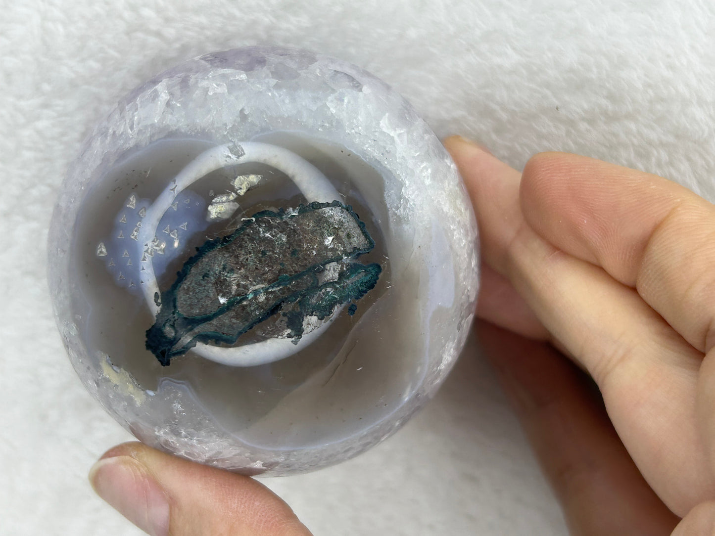 Brazilian Druzy Amethyst Agate Sphere C