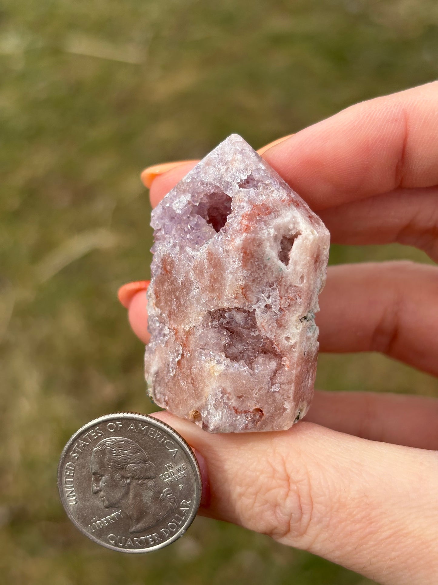 Druzy Pink Amethyst Tower AC